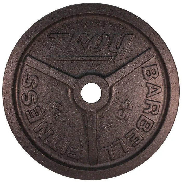 Troy - PO PLATES - Premium Grade Fully Machined Black Olympic Plate - Wide flange for easy lifting - Home Gyms HQ
