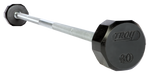 Troy - TSB-R  - 12 Sided Solid Head Rubber Straight Barbell w/Hard Chrome Bar - Home Gyms HQ