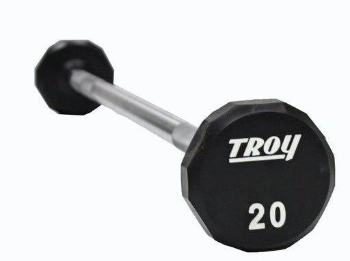 Troy - TSB-U  - 12 Sided Solid Head Urethane Straight Barbell w/Hard Chrome Bar - Home Gyms HQ