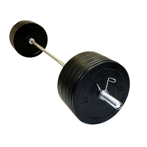 USA - GBOSS-305SBP - 305lb OLYMPIC BUMPER PLATE SET W BAR & COLLARS - Home Gyms HQ - Weight Plates Set