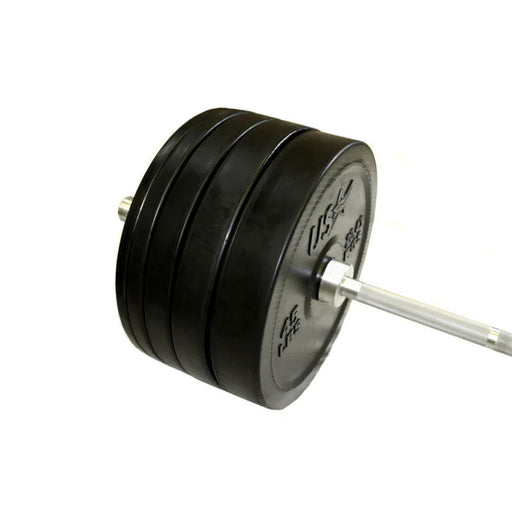 USA - GBOSS-305SBP - 305lb OLYMPIC BUMPER PLATE SET W BAR & COLLARS - Home Gyms HQ - 