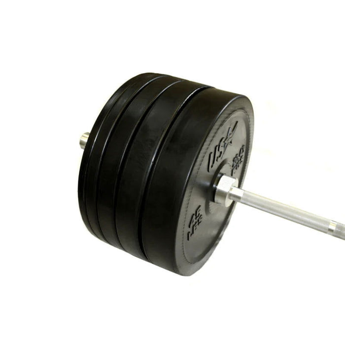 USA - GBOSS-305SBP - 305lb OLYMPIC BUMPER PLATE SET W BAR & COLLARS - Home Gyms HQ - 