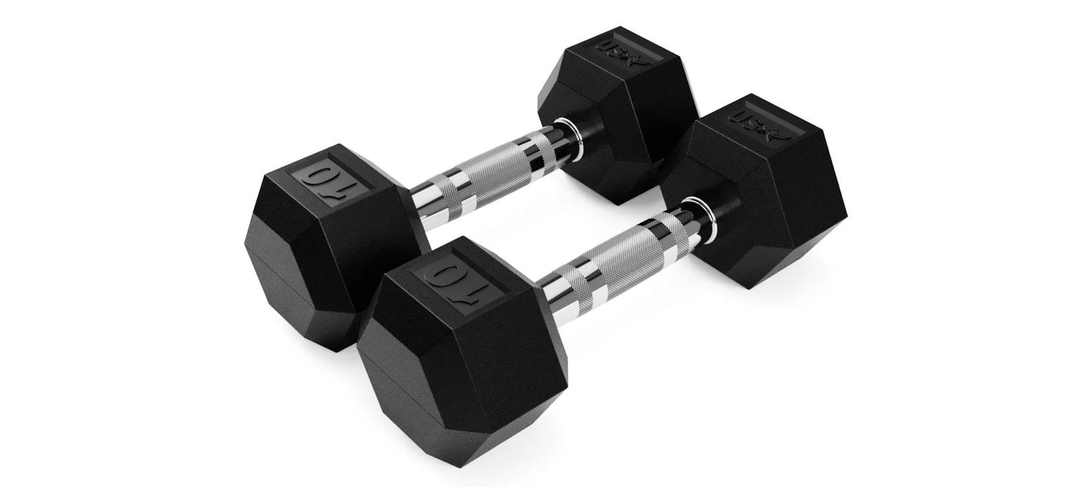 USA - HD-055-100R - HEX RUBBER DB SET 55-100 - Home Gyms HQ - 