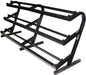 USA - VERTPAC-HDR100 - Rubber DB set 5lb through 100lb, in 5lb jumps w horiz 3 tier DBL rack - Home Gyms HQ - 
