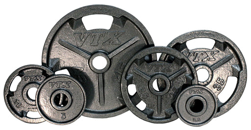 VTX - GO-V - Olympic "Wide Flange" 3 hole grip VTX plate for  Olympic bars, Gray finish - Home Gyms HQ - Weight Plates