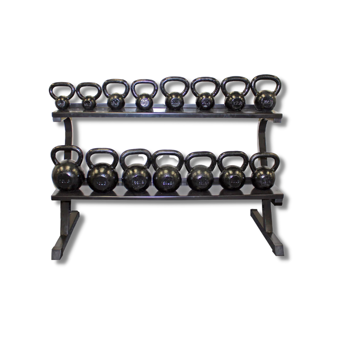 VTX - KBR-14 - Horizontal, 2 tier Kettlebell Rack. Stores 7 pairs of Kettle Bells. (20lbs-50lbs) - Home Gyms HQ - 