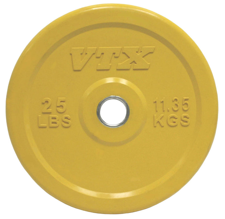 VTX - O-SBP - Olympic 2" Solid Colored Bumper plate with steel insert, Weight is displayed in kg & lbs - Home Gyms HQ - 