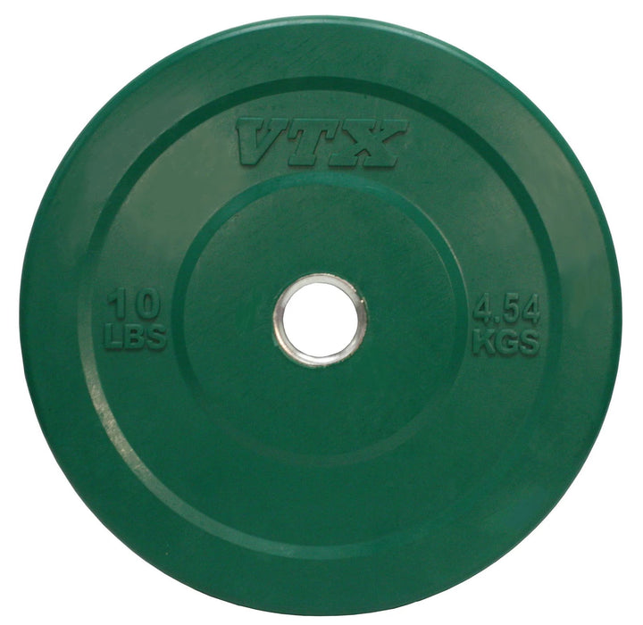 VTX - O-SBP - Olympic 2" Solid Colored Bumper plate with steel insert, Weight is displayed in kg & lbs - Home Gyms HQ - 
