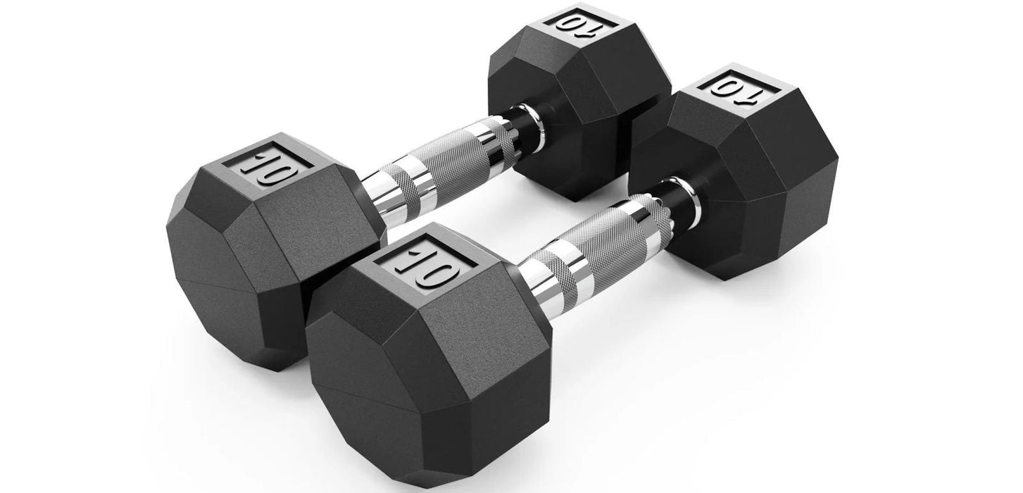 VTX - SD-R - 8-SIDED RUBBER ENCASED DUMBBELL - Home Gyms HQ