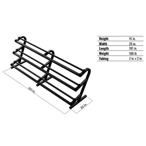 VTX - TDR-3 - THREE TIER DB RACK HOLDS 5-100 lbs (Commercial or Home)
