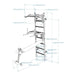 BenchK 233 B/W - Series 2 - BenchK wall bars with a convertible steel 6-grip pull-up bar that can also be used as a barbell holder, a dip bar with back support, and an advanced workout bench - Home Gyms HQ - 