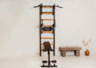 BenchK 233 B/W - Series 2 - BenchK wall bars with a convertible steel 6-grip pull-up bar that can also be used as a barbell holder, a dip bar with back support, and an advanced workout bench - Home Gyms HQ - 