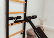 BenchK 233 B/W - Series 2 - BenchK wall bars with a convertible steel 6-grip pull-up bar that can also be used as a barbell holder, a dip bar with back support, and an advanced workout bench - Home Gyms HQ - 
