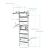 BenchK 232 B/W - Series 2 - BenchK wall bars with a convertible steel 6-grip pull-up bar that can also be used as a barbell holder, and a dip bar with back support - Home Gyms HQ - 