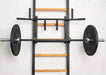 BenchK 232 B/W - Series 2 - BenchK wall bars with a convertible steel 6-grip pull-up bar that can also be used as a barbell holder, and a dip bar with back support - Home Gyms HQ - 
