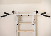 BenchK 232 B/W - Series 2 - BenchK wall bars with a convertible steel 6-grip pull-up bar that can also be used as a barbell holder, and a dip bar with back support - Home Gyms HQ - 