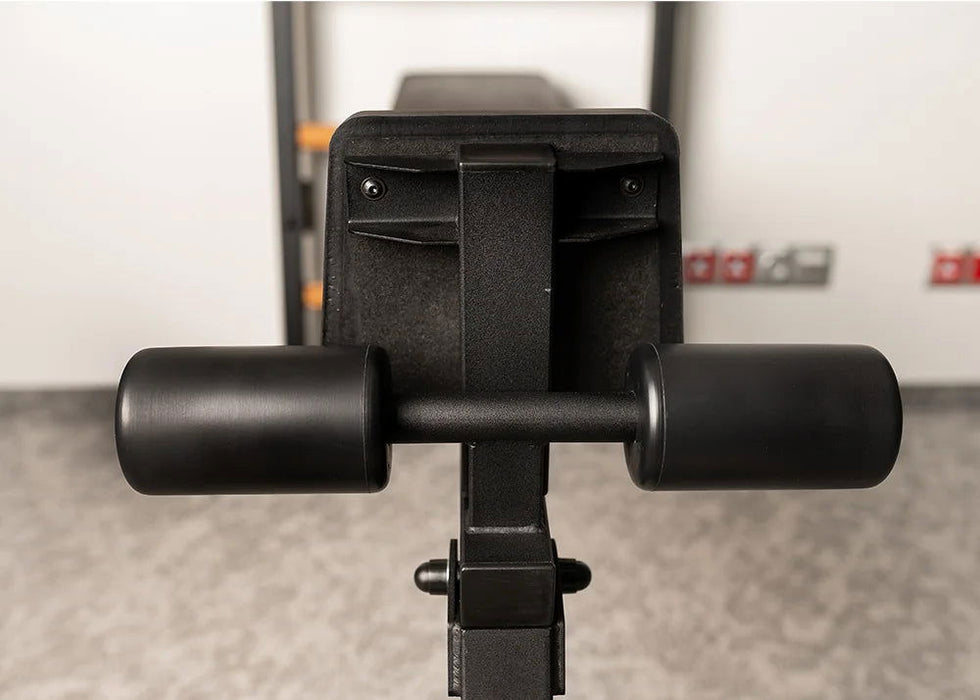 BenchK 223 B/W - Series 2 - BenchK wall bars with a fixed steel 6-grip pull-up bar, a dip bar with back support, and an advanced workout bench - Home Gyms HQ - 