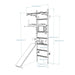 BenchK 223 B/W - Series 2 - BenchK wall bars with a fixed steel 6-grip pull-up bar, a dip bar with back support, and an advanced workout bench - Home Gyms HQ - 