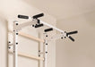 BenchK 223 B/W - Series 2 - BenchK wall bars with a fixed steel 6-grip pull-up bar, a dip bar with back support, and an advanced workout bench - Home Gyms HQ - 