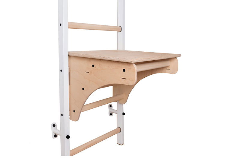 BenchK 212 B/W A076/a204- Series 2 - BenchK wall bars with an adjustable pull-up bar, a removable BenchTop used as a desk and gymnastic accessories - Home Gyms HQ - 